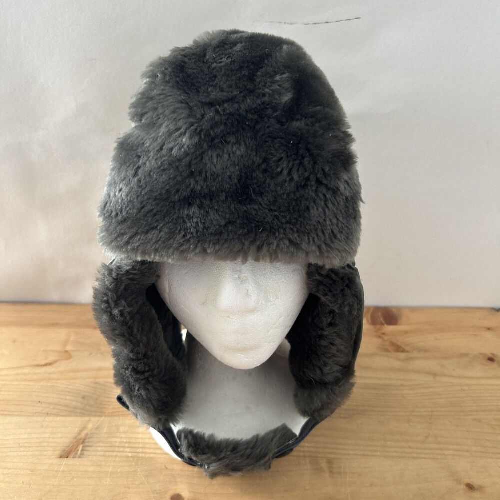 Helmet Flyer's Winter B-9B Ear Flap Hat Vtg US Air Force Military Green Hat Sz M